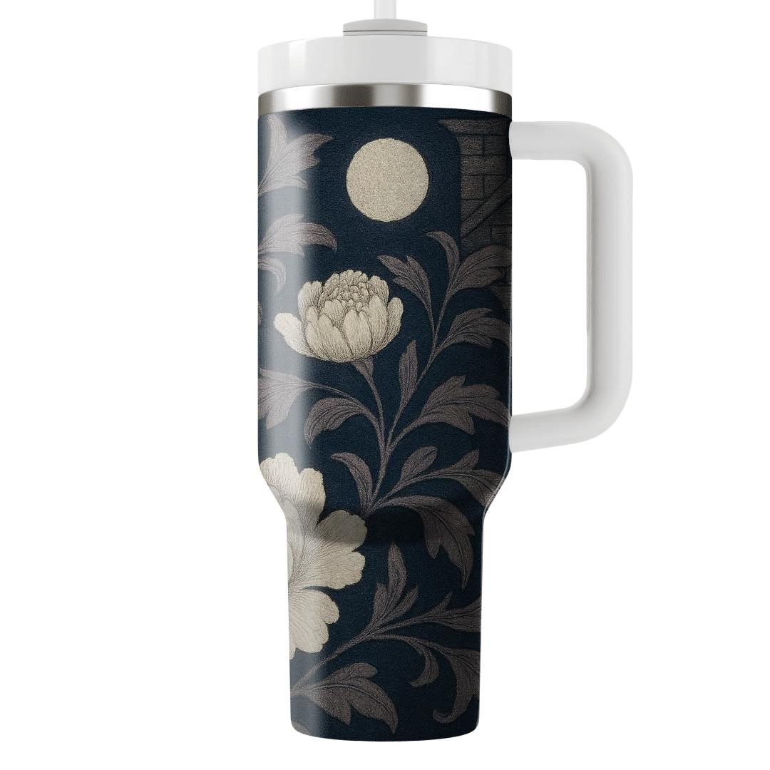 Moonlit Peony Tapestry travel tumblers