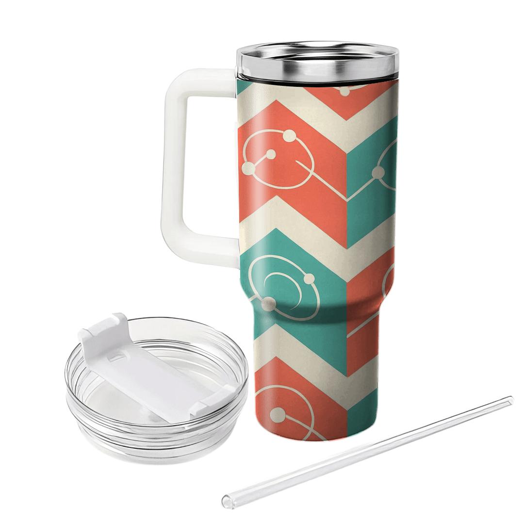 Orbiting Chevron Motif custom tumblers