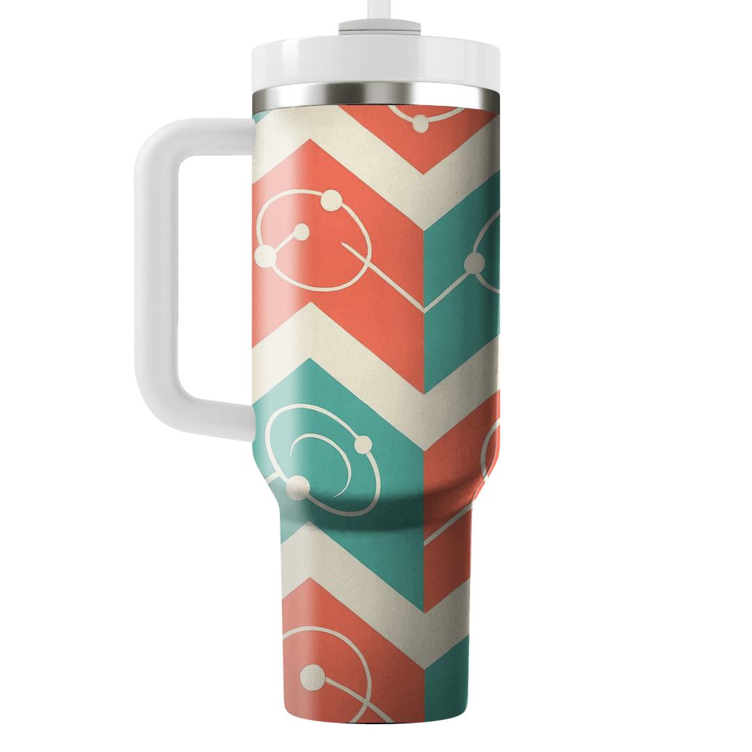 Orbiting Chevron Motif custom tumblers