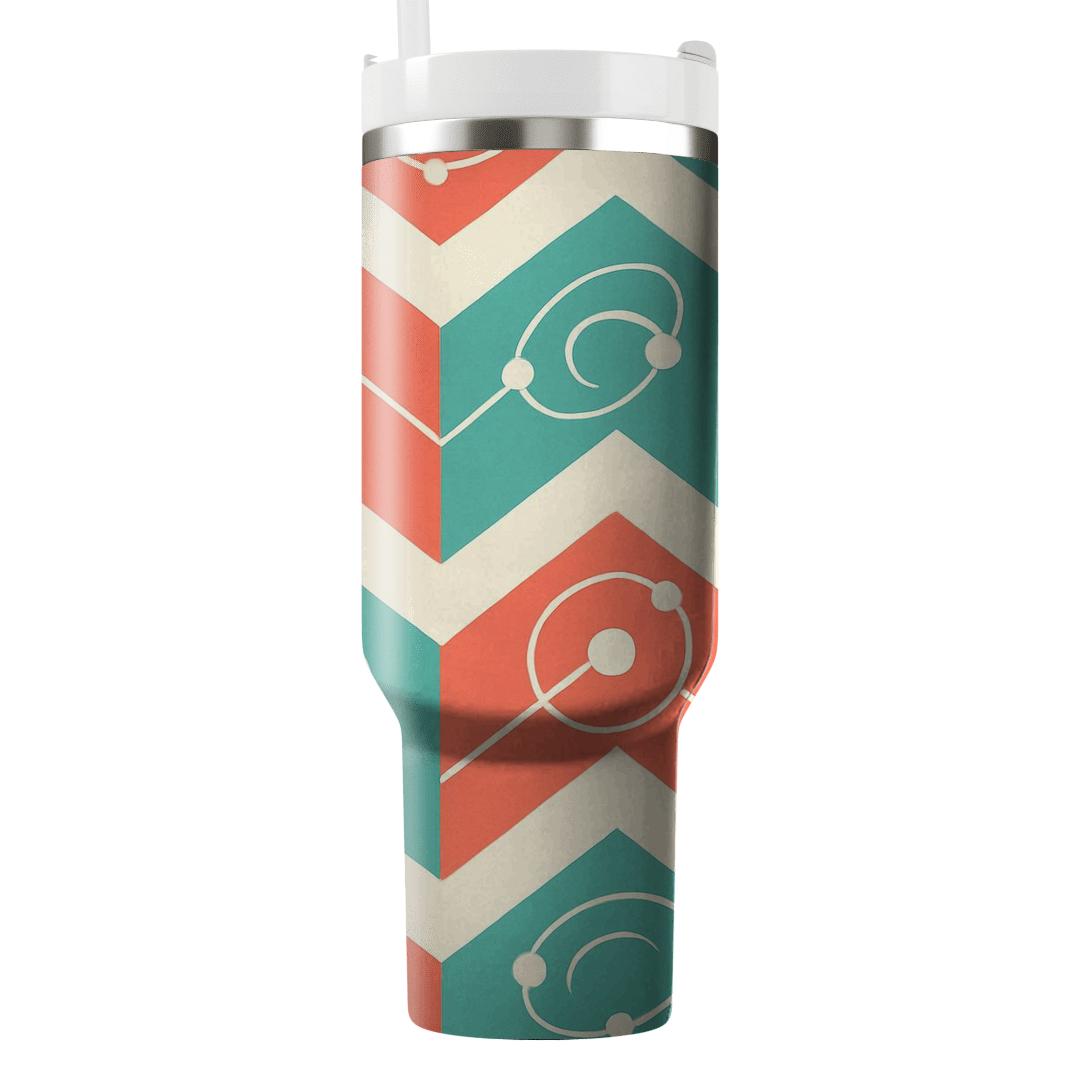 Orbiting Chevron Motif custom tumblers