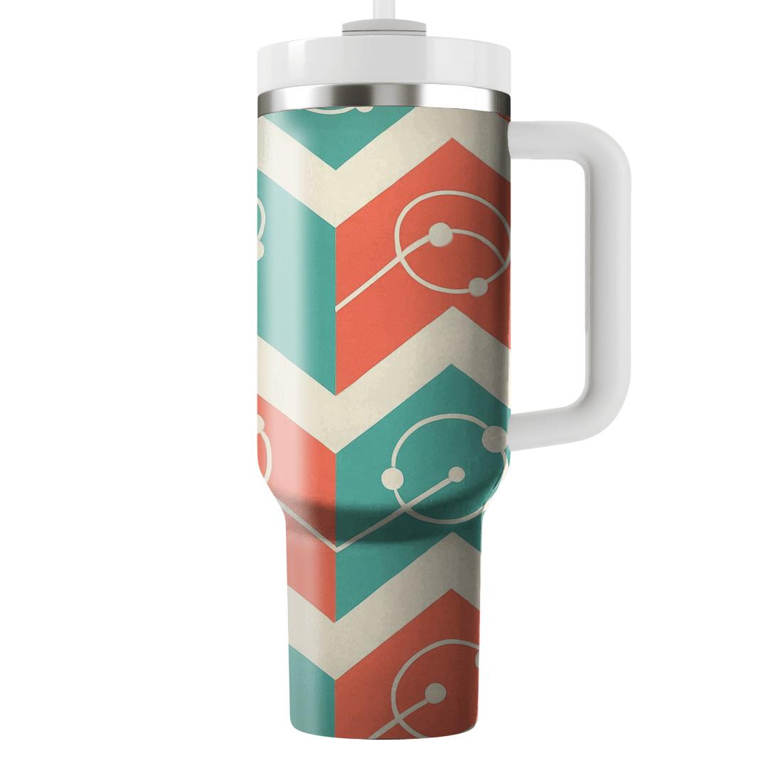 Orbiting Chevron Motif custom tumblers