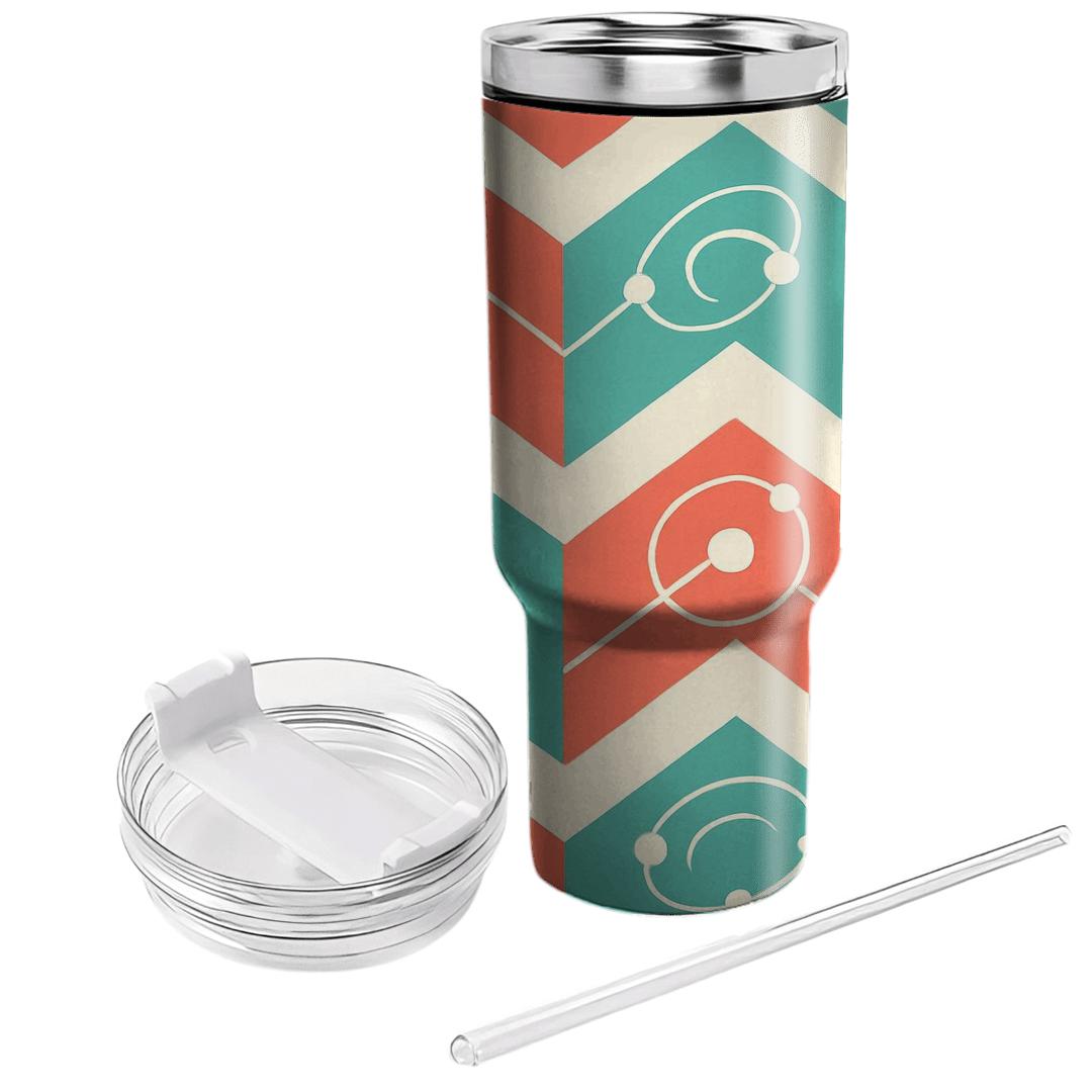 Orbiting Chevron Motif custom tumblers
