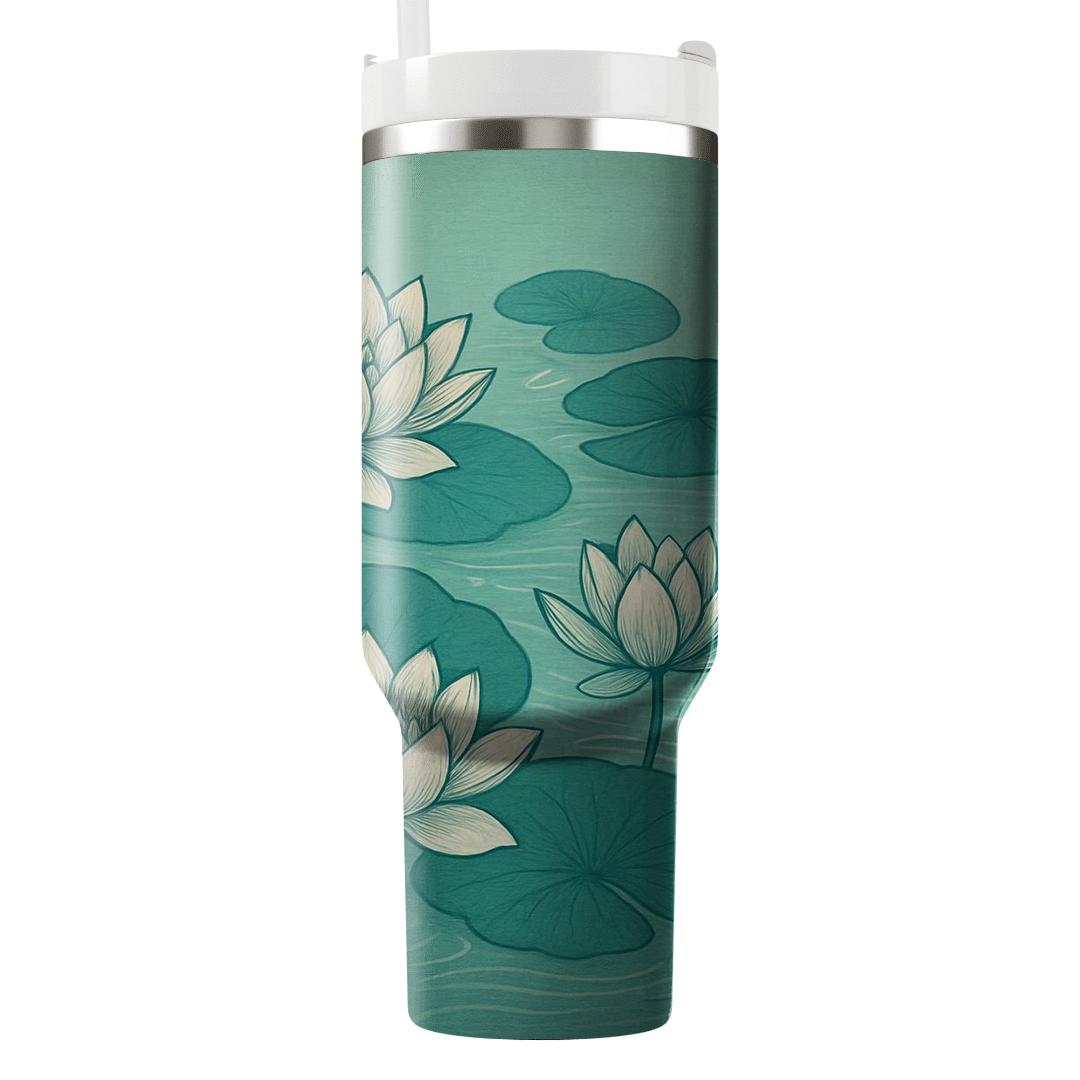Verdant Lotus Stream travel tumblers