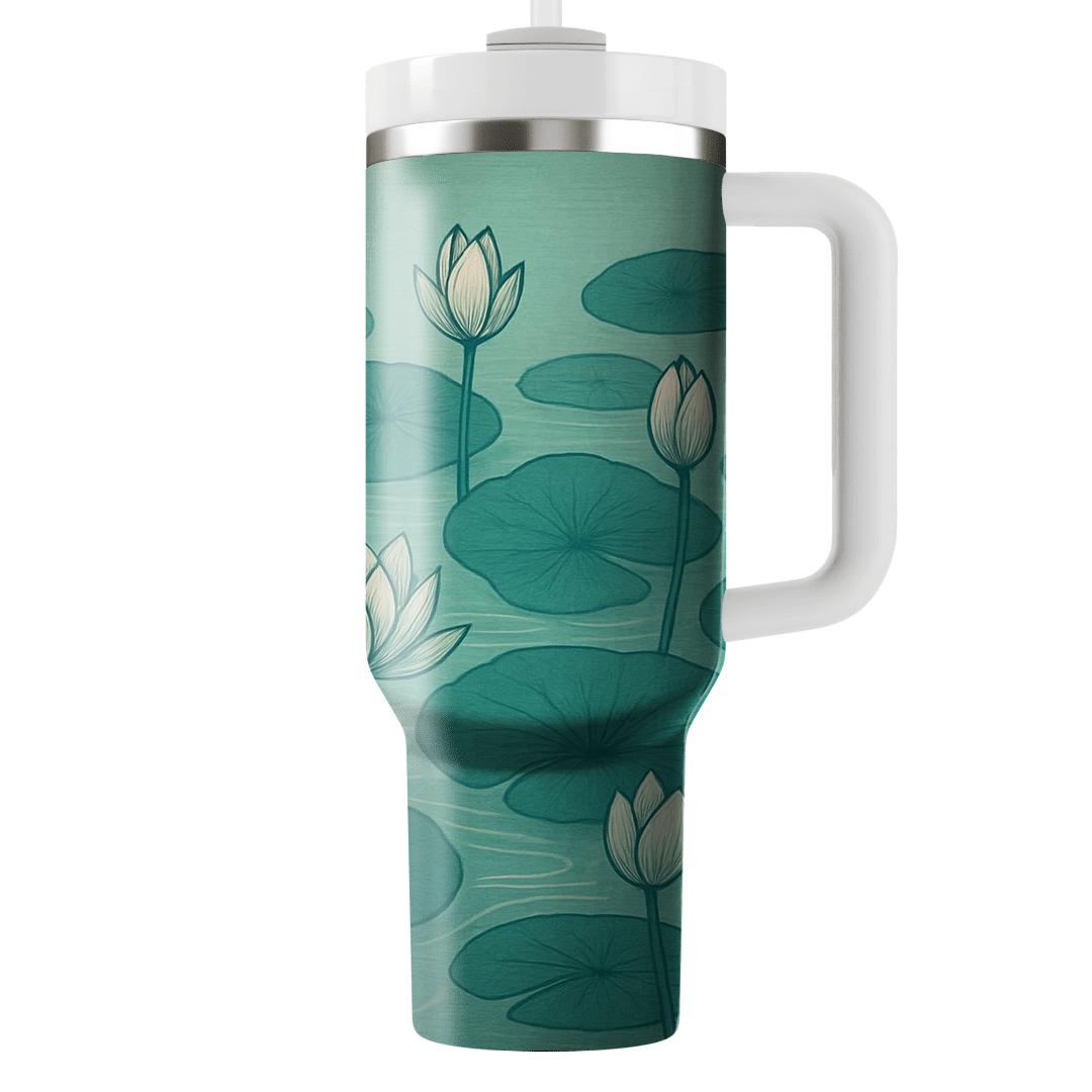 Verdant Lotus Stream travel tumblers