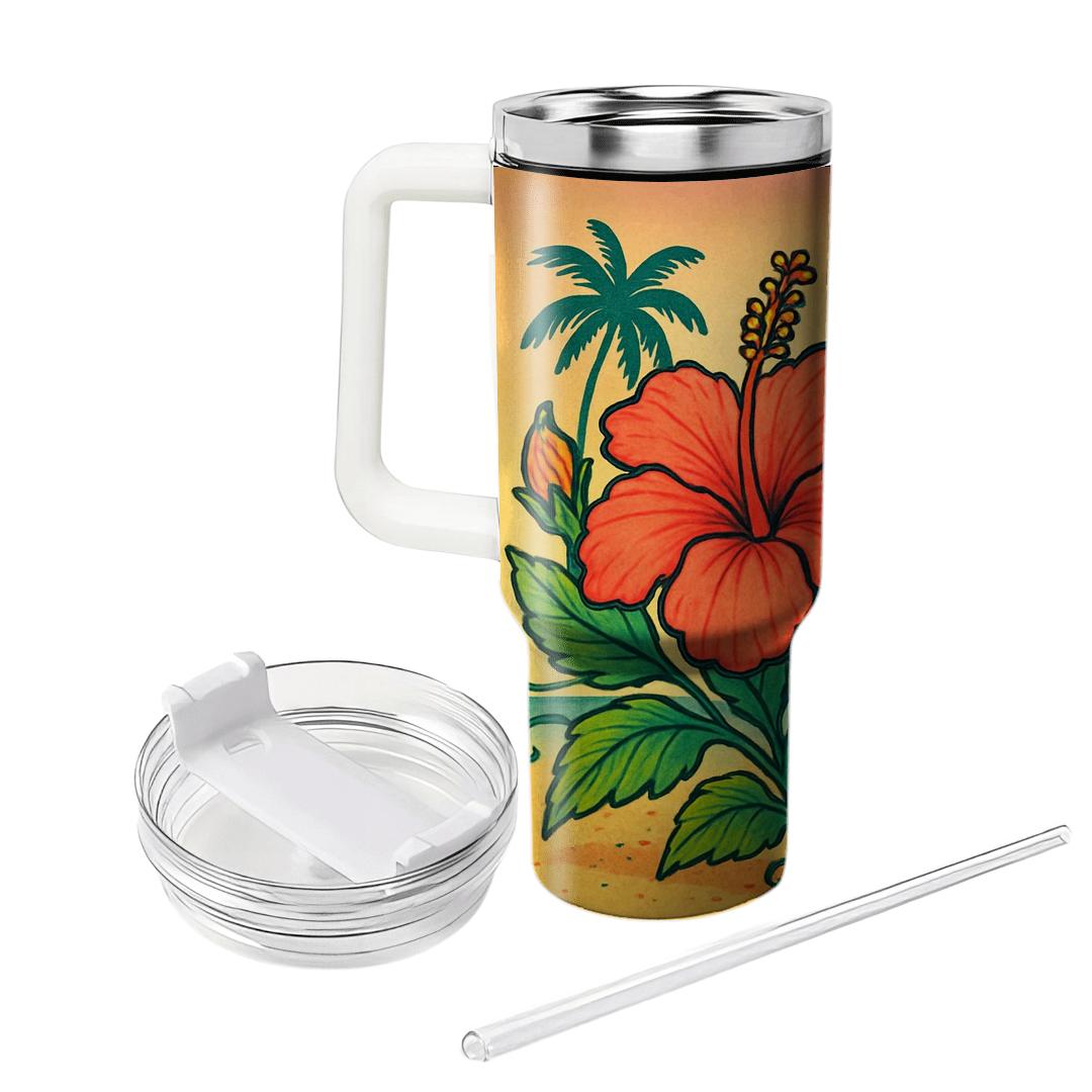 Sunrise Hibiscus Fiesta decorative tumblers