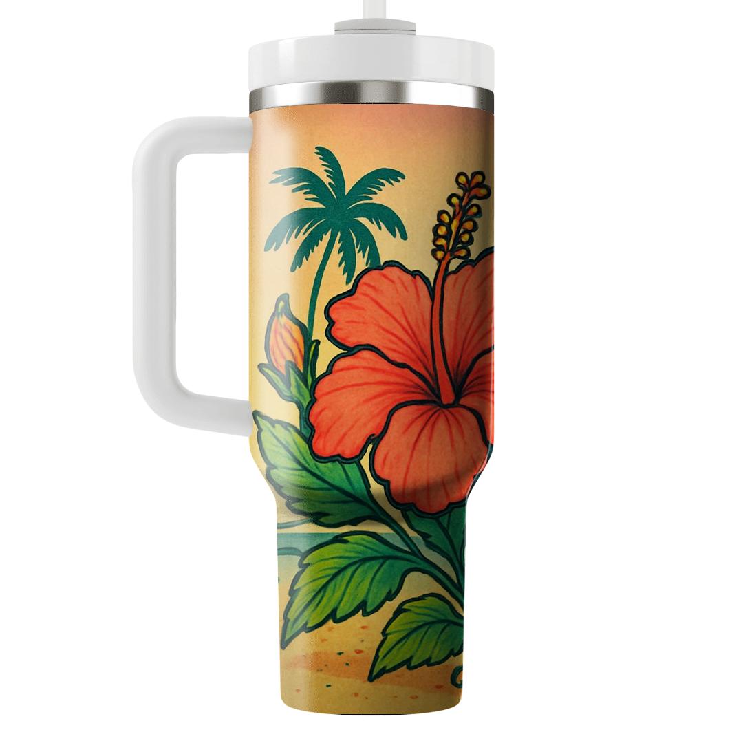 Sunrise Hibiscus Fiesta decorative tumblers