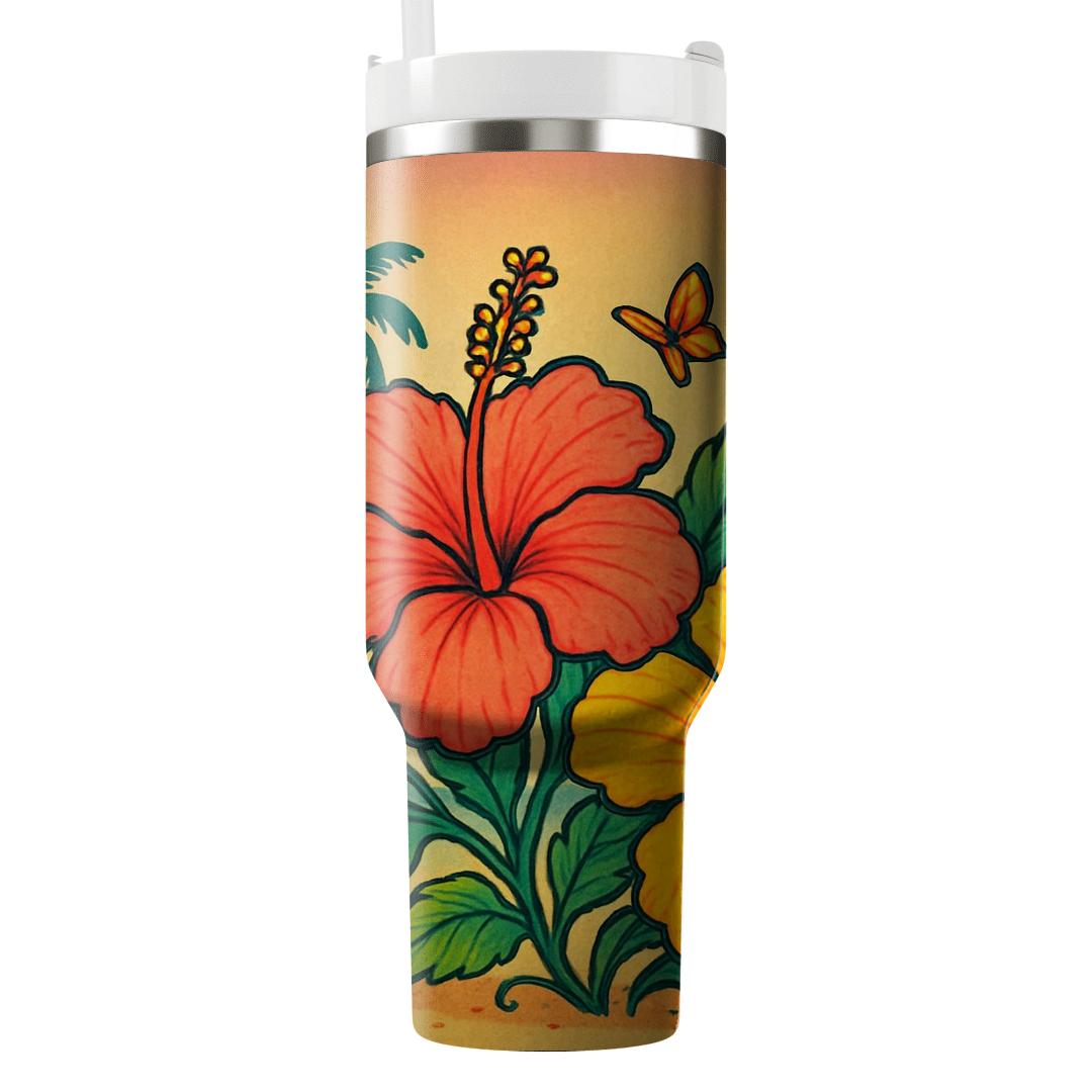 Sunrise Hibiscus Fiesta decorative tumblers