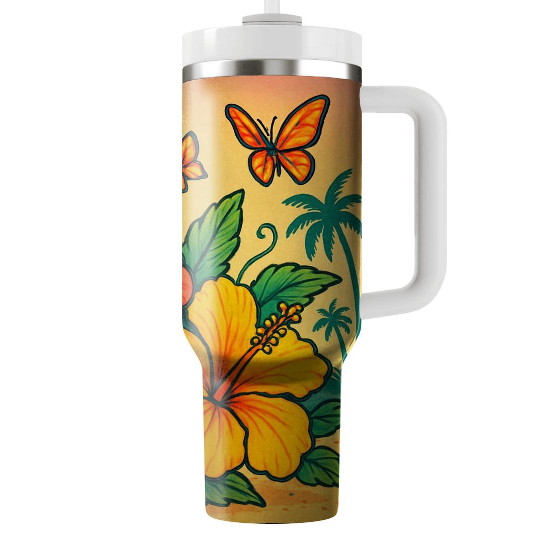 Sunrise Hibiscus Fiesta decorative tumblers
