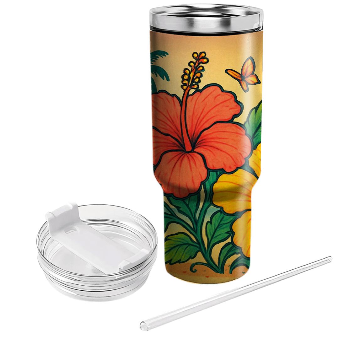 Sunrise Hibiscus Fiesta decorative tumblers