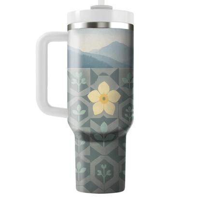 Alpine Primrose Geometry custom tumblers