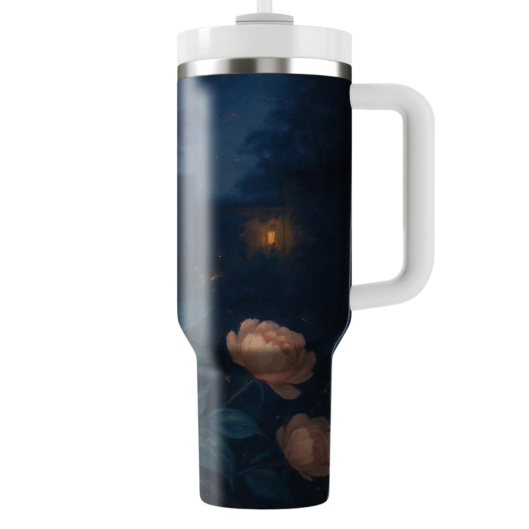 Midnight Peony Cascade personalized tumblers