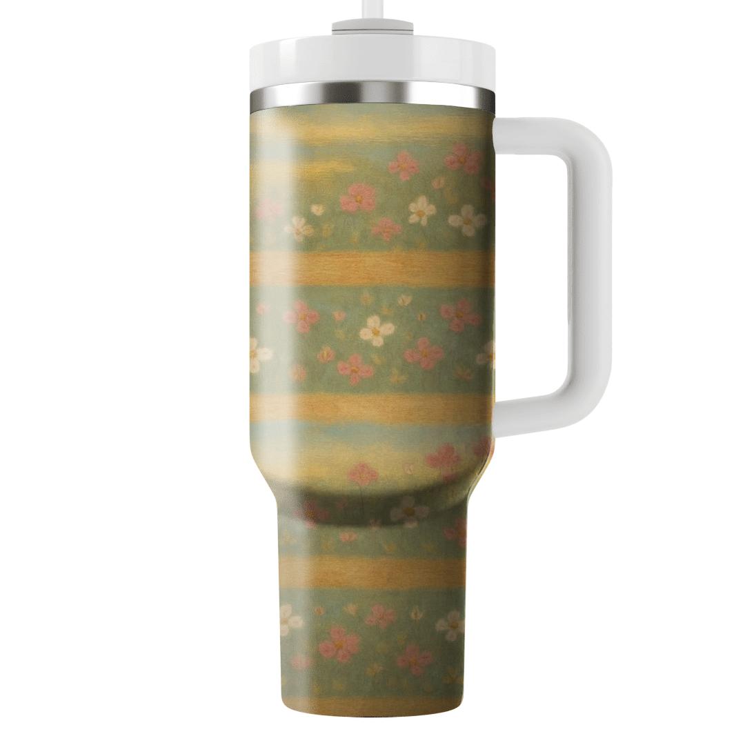 Vintage Meadow Stripe tumbler cups