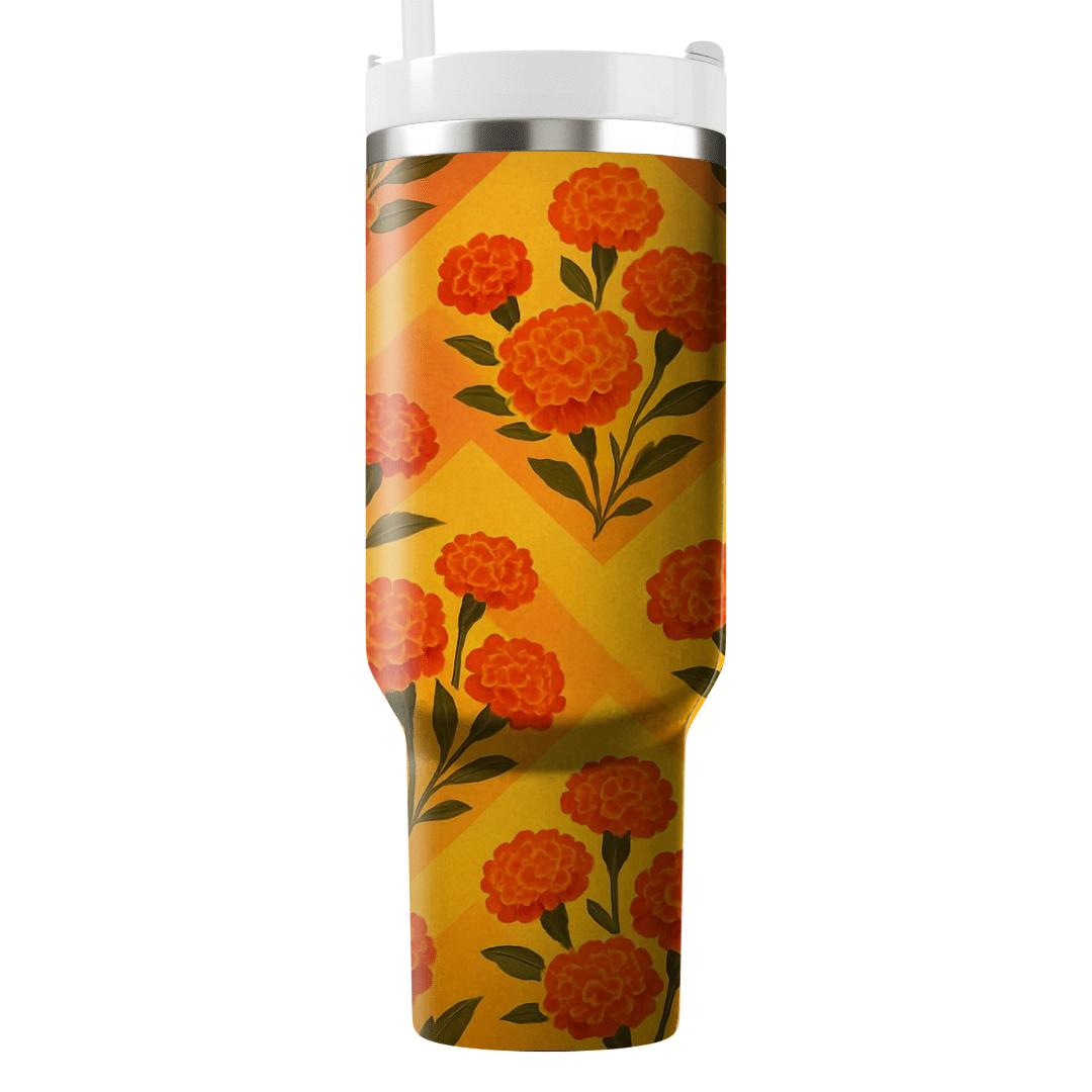 Sunrise Marigold Chevron insulated tumblers
