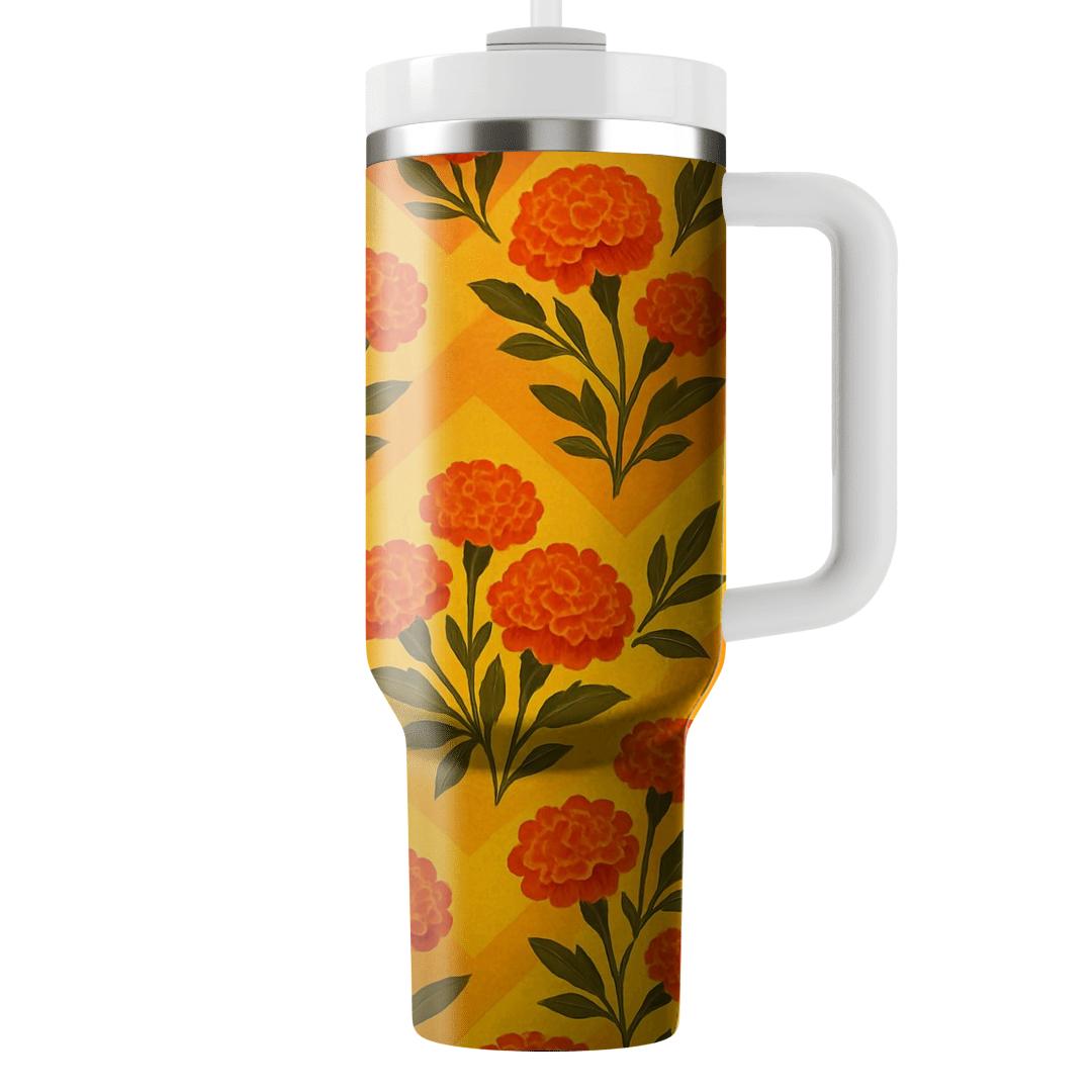 Sunrise Marigold Chevron insulated tumblers