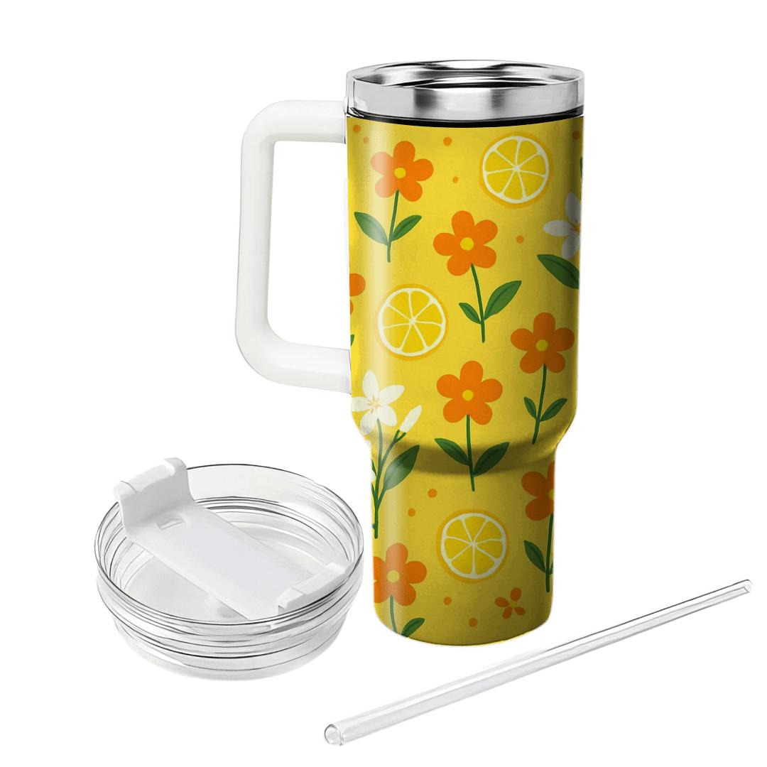 Citrus Blossom Meadow tumblers for gifts