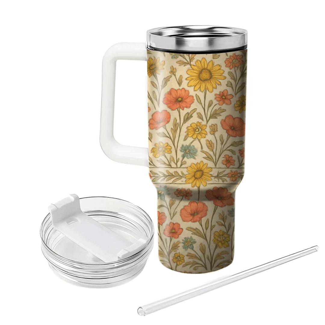 Vintage Meadow Scroll personalized tumblers