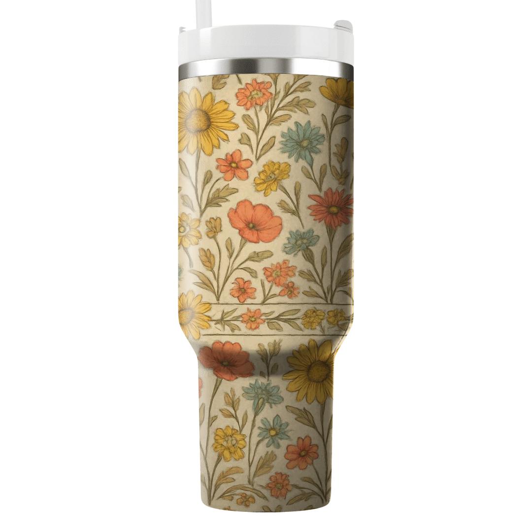 Vintage Meadow Scroll personalized tumblers