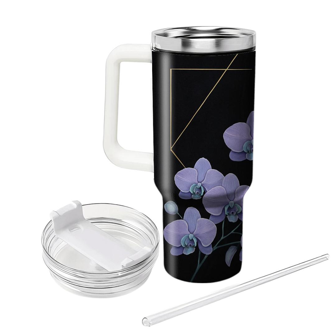 Midnight Orchid Geometry unique tumblers