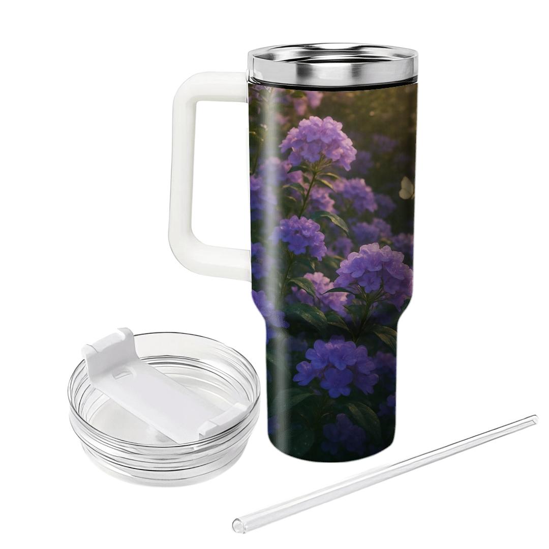 Enchanted Violet Garden travel tumblers