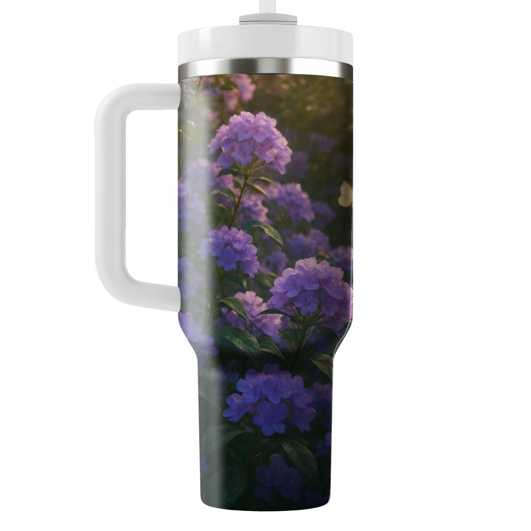 Enchanted Violet Garden travel tumblers