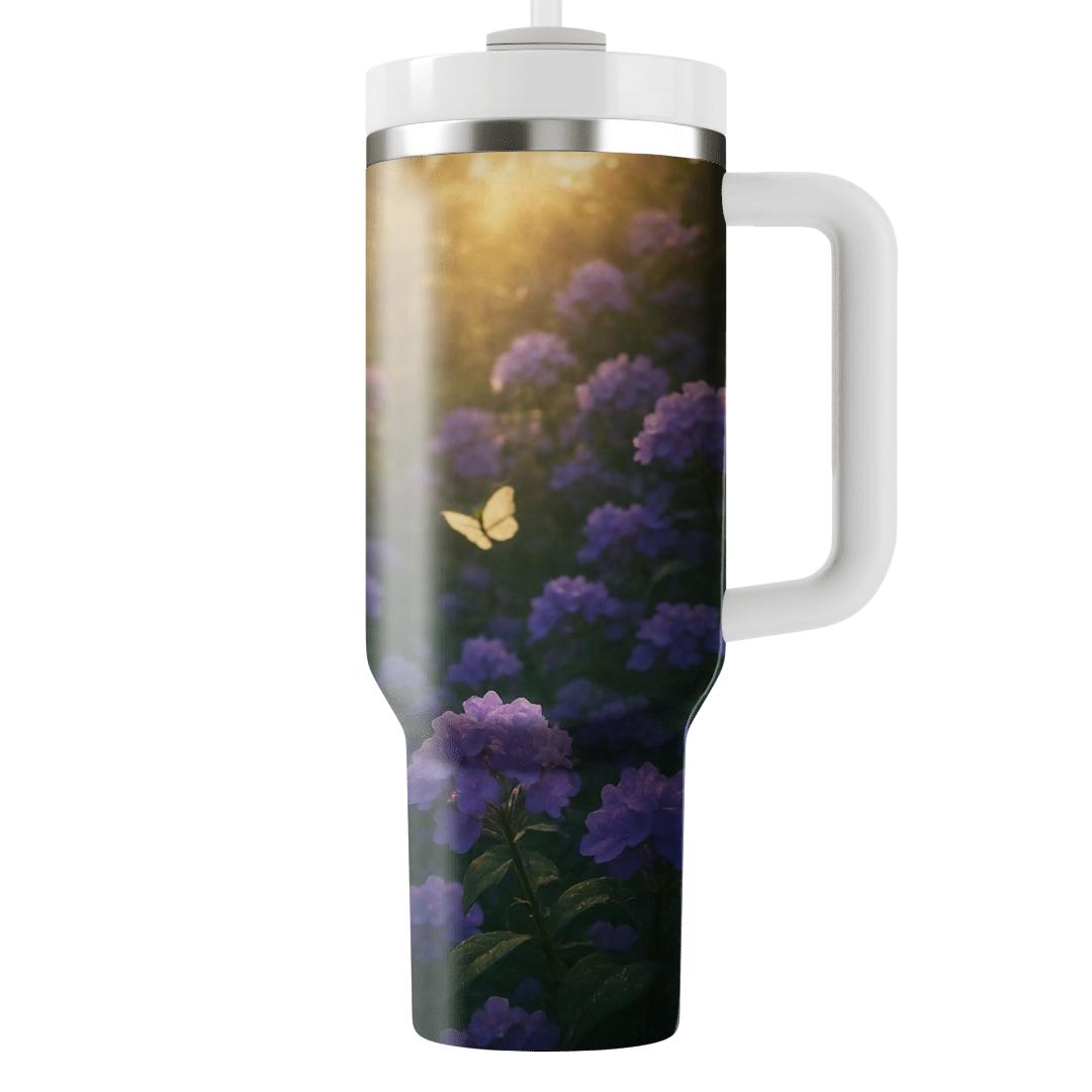 Enchanted Violet Garden travel tumblers