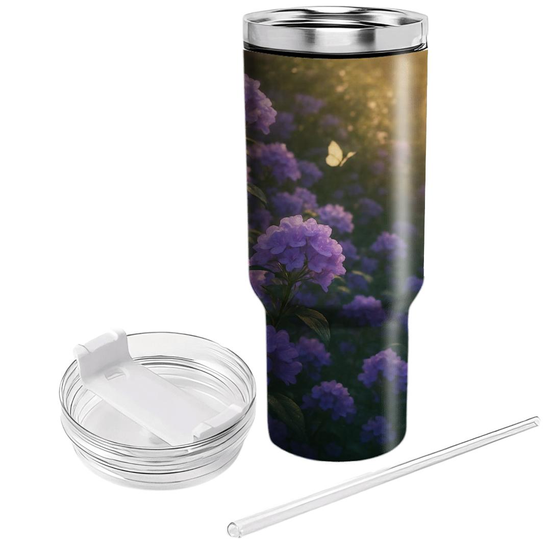 Enchanted Violet Garden travel tumblers