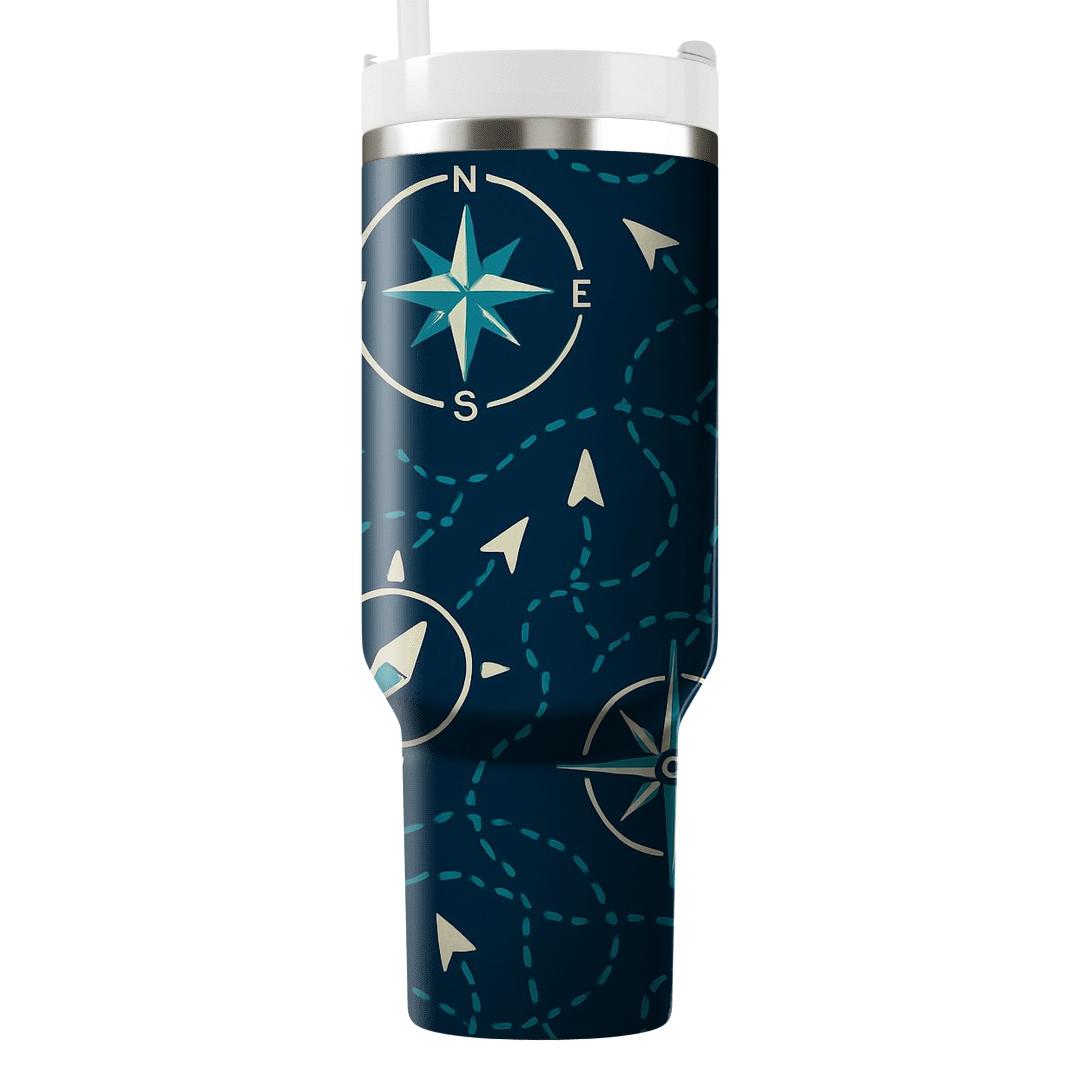 Linear Compass Mosaic tumblers with lids