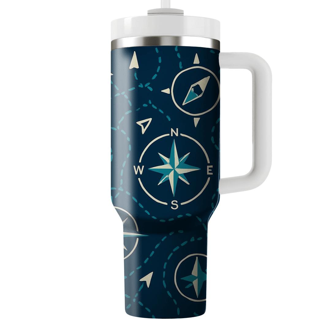 Linear Compass Mosaic tumblers with lids