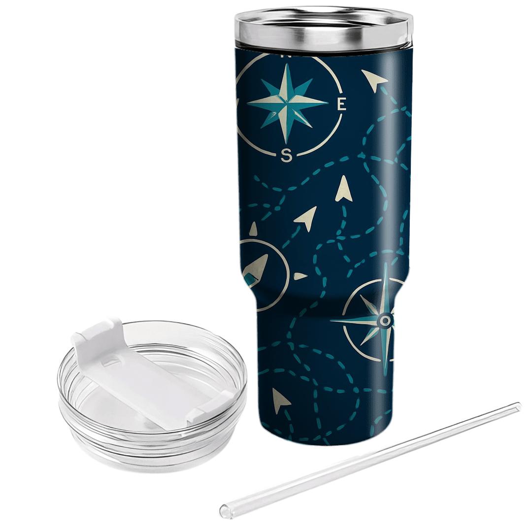Linear Compass Mosaic tumblers with lids