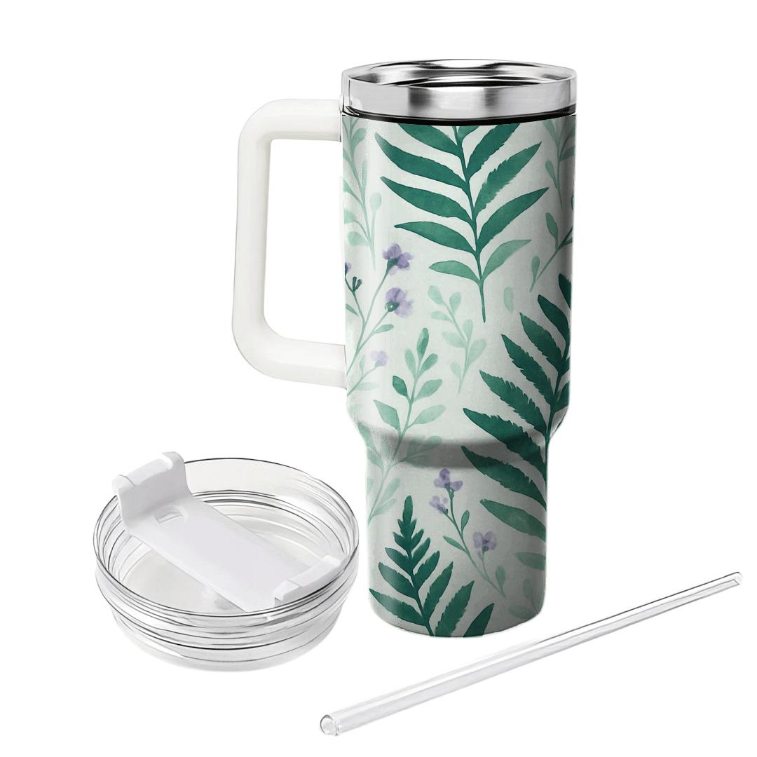 Emerald Fern Blossom travel tumblers