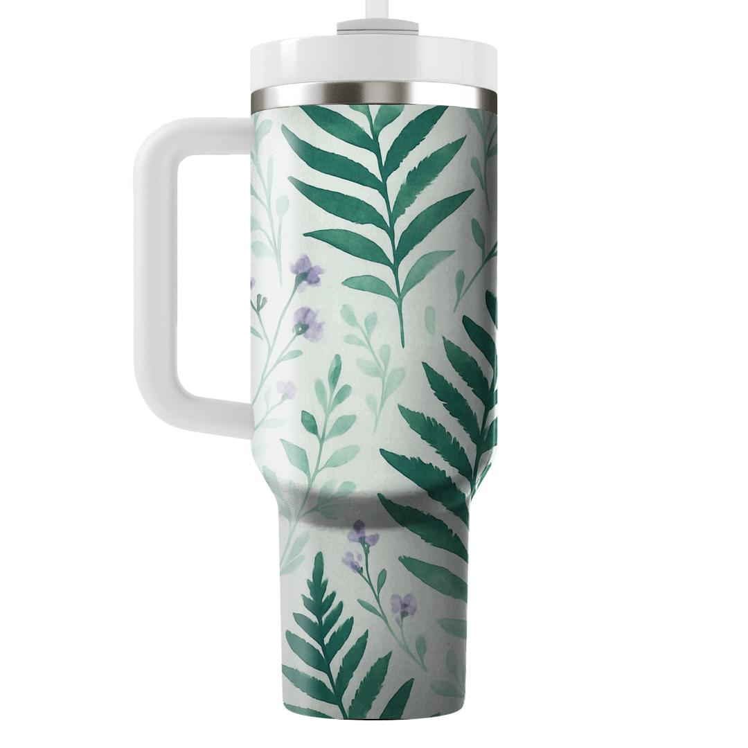 Emerald Fern Blossom travel tumblers