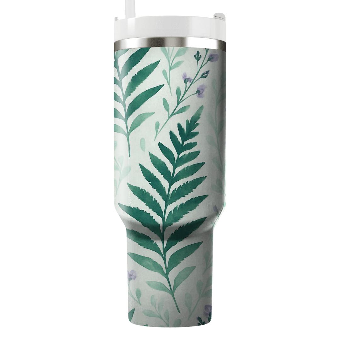 Emerald Fern Blossom travel tumblers
