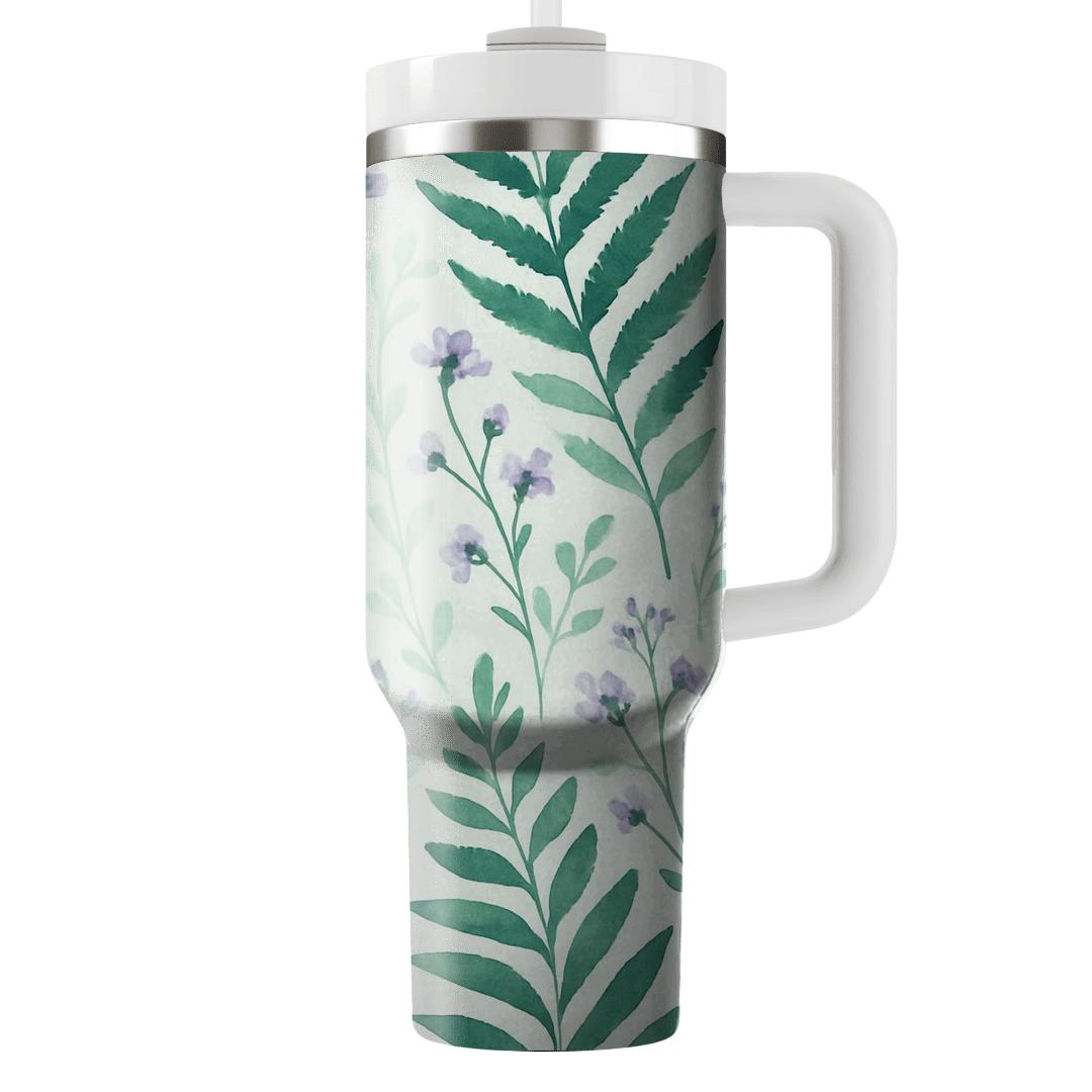 Emerald Fern Blossom travel tumblers