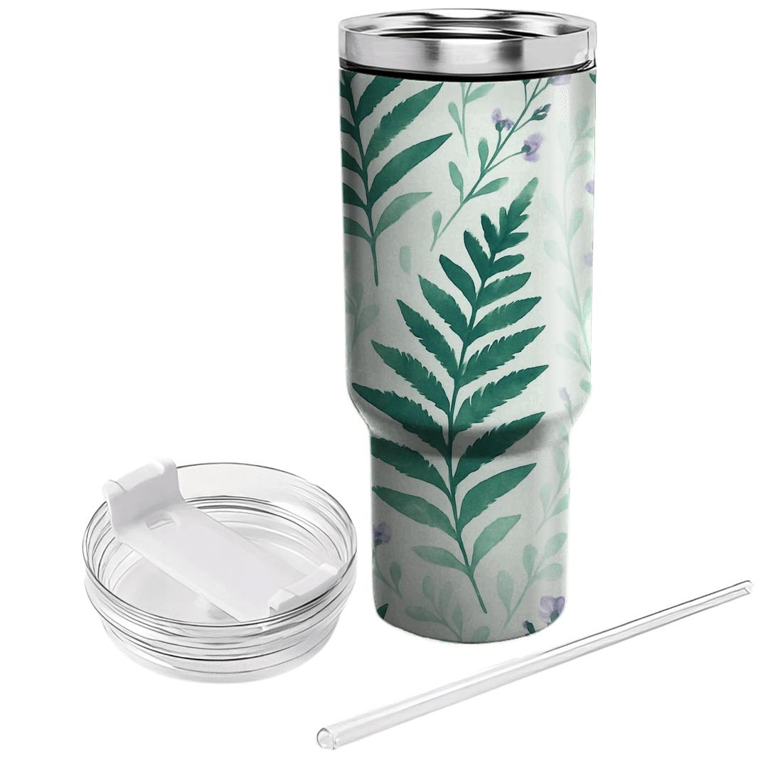 Emerald Fern Blossom travel tumblers