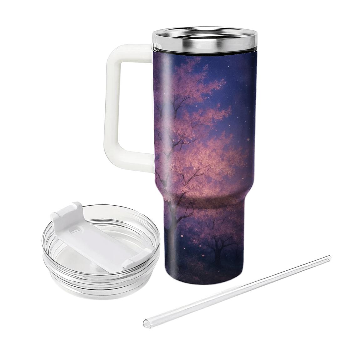 Celestial Cherry Blossom Twilight tumblers for gifts