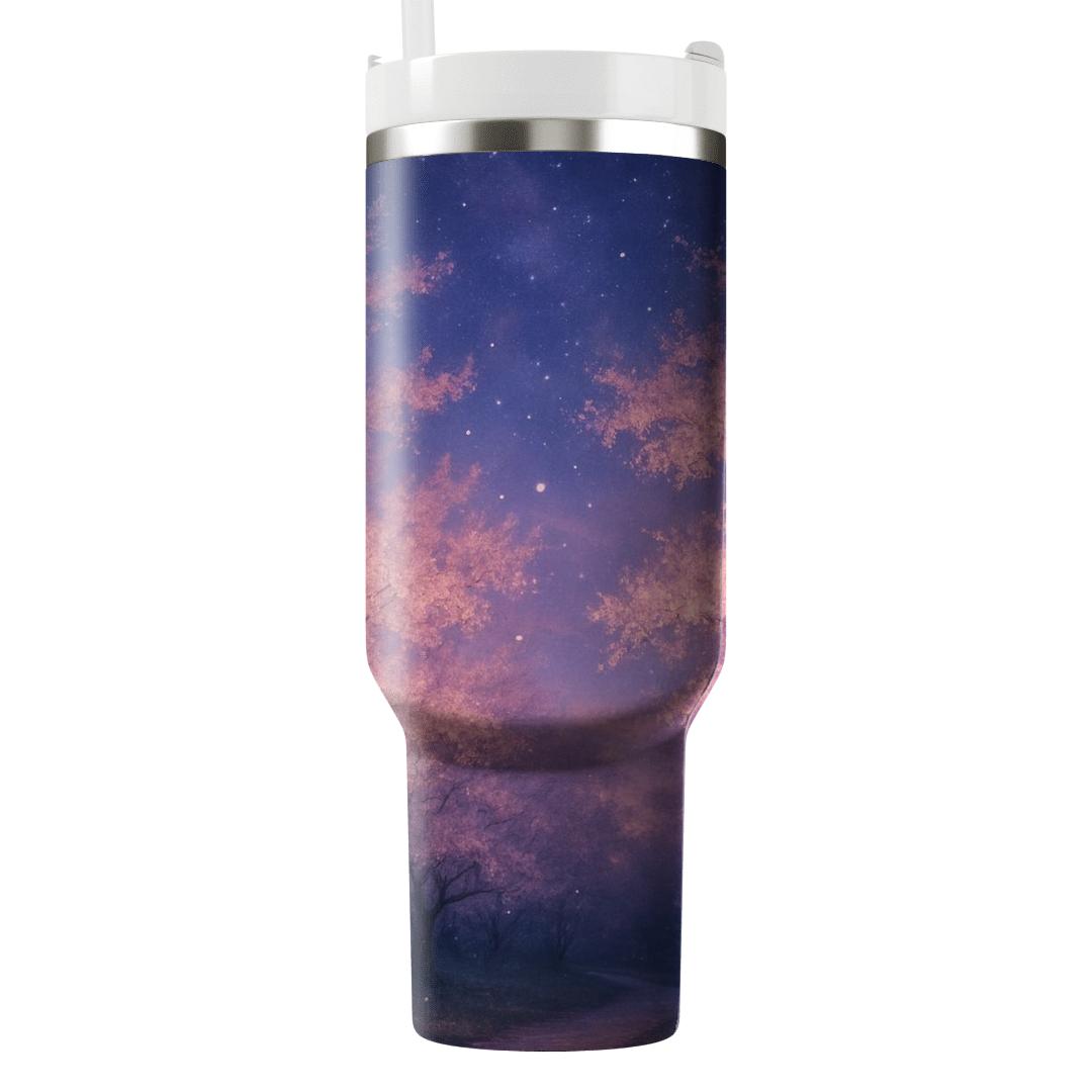 Celestial Cherry Blossom Twilight tumblers for gifts