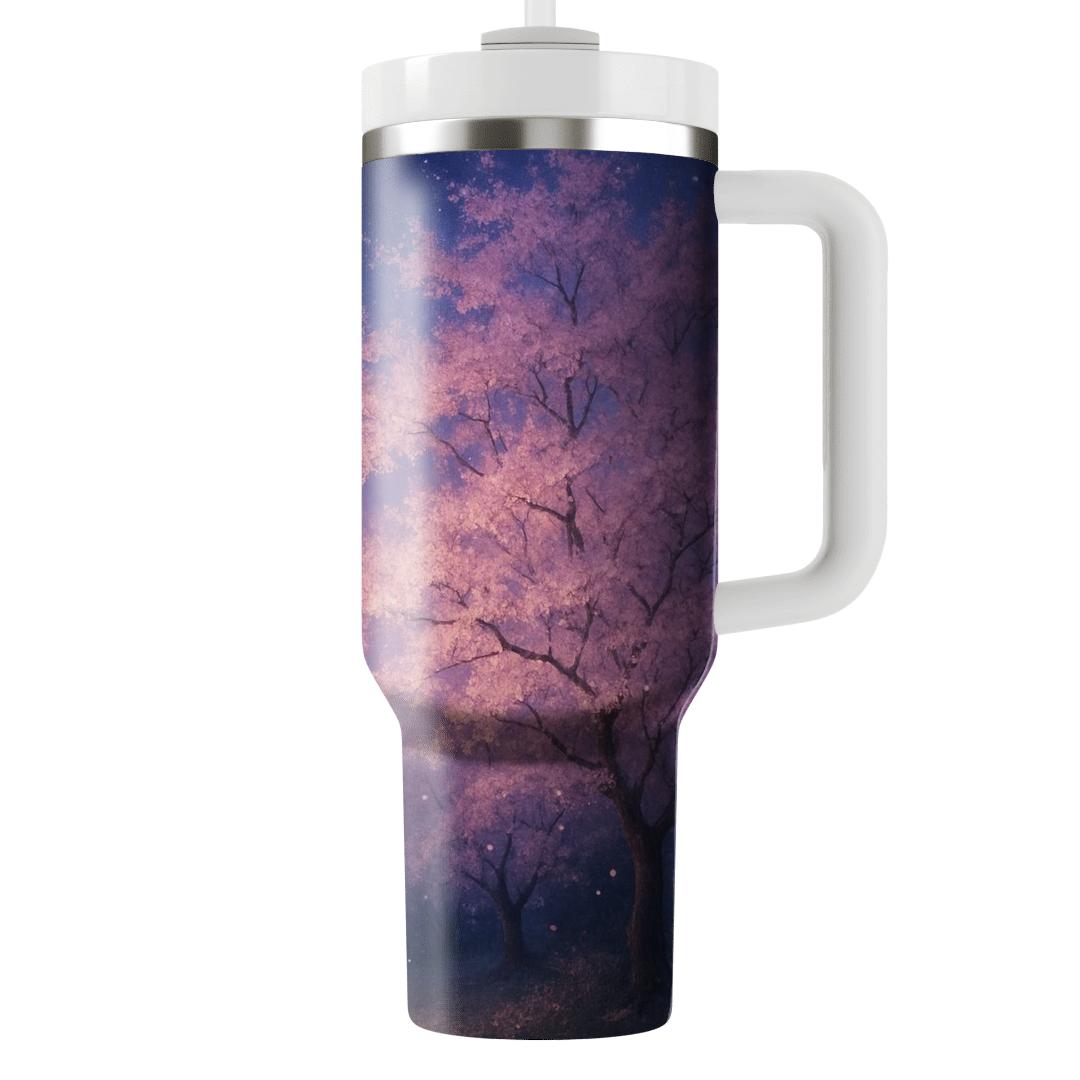 Celestial Cherry Blossom Twilight tumblers for gifts