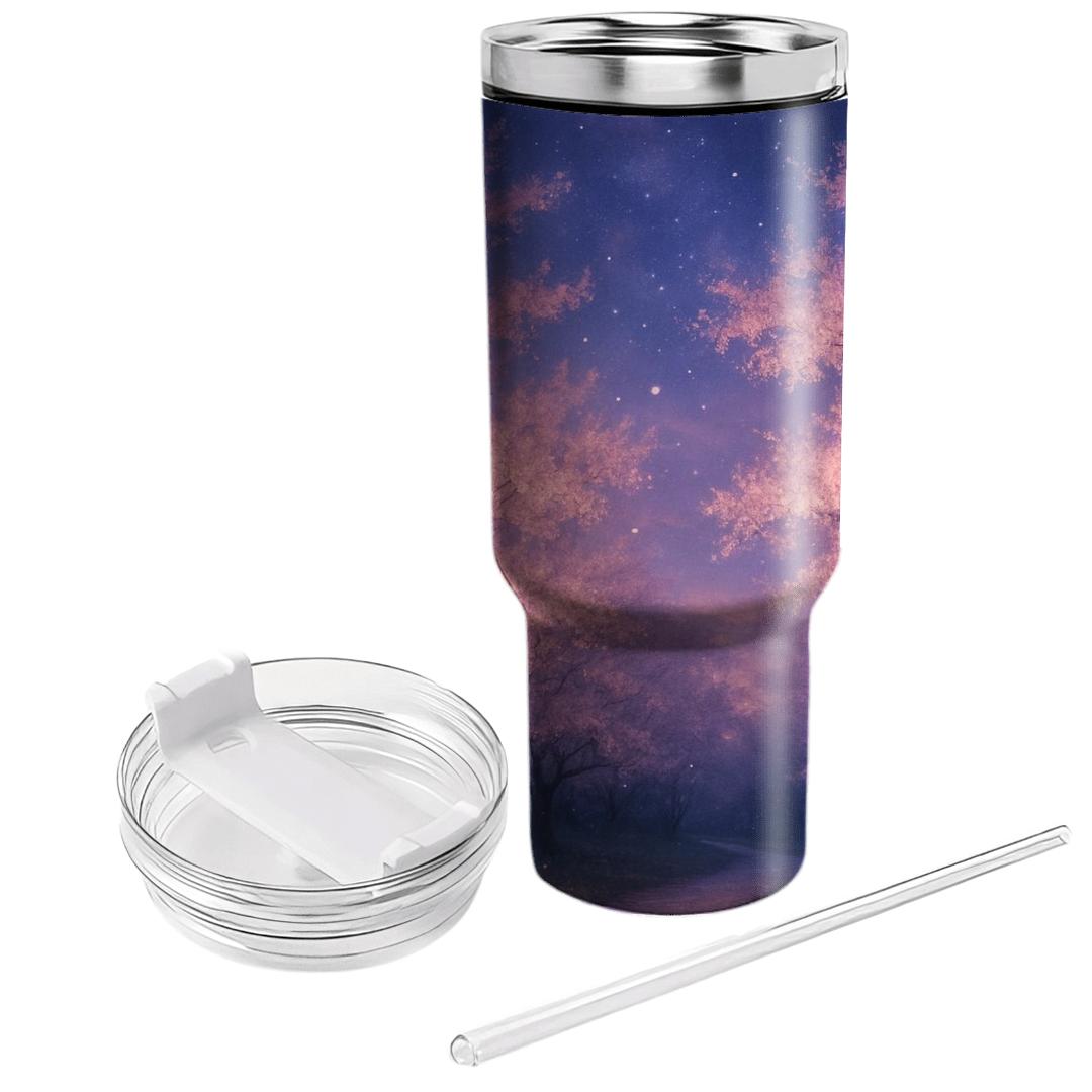 Celestial Cherry Blossom Twilight tumblers for gifts