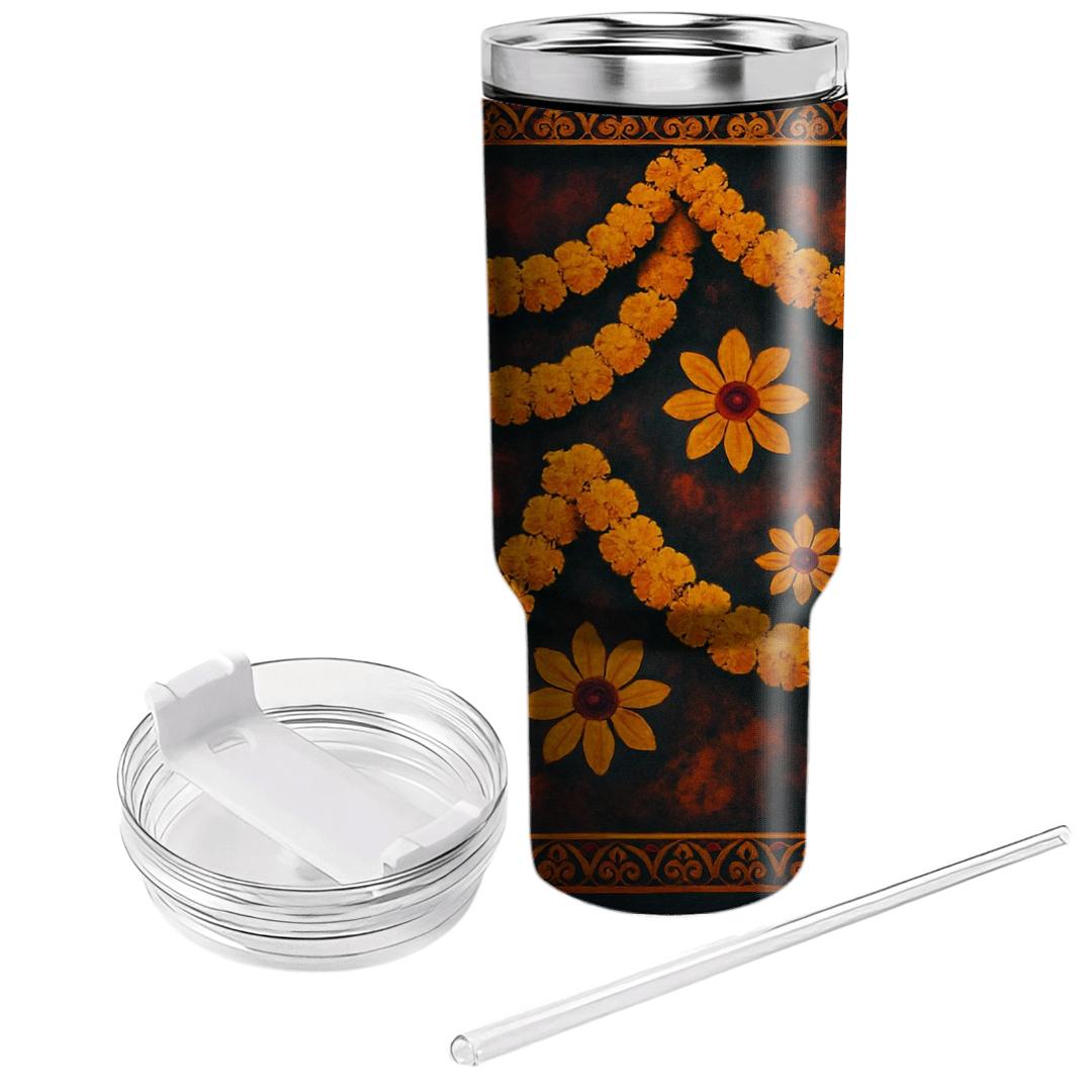Nebula Marigold Tapestry unique tumblers