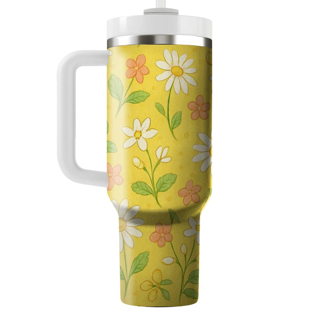 Citrus Meadow Spritz tumblers with lids