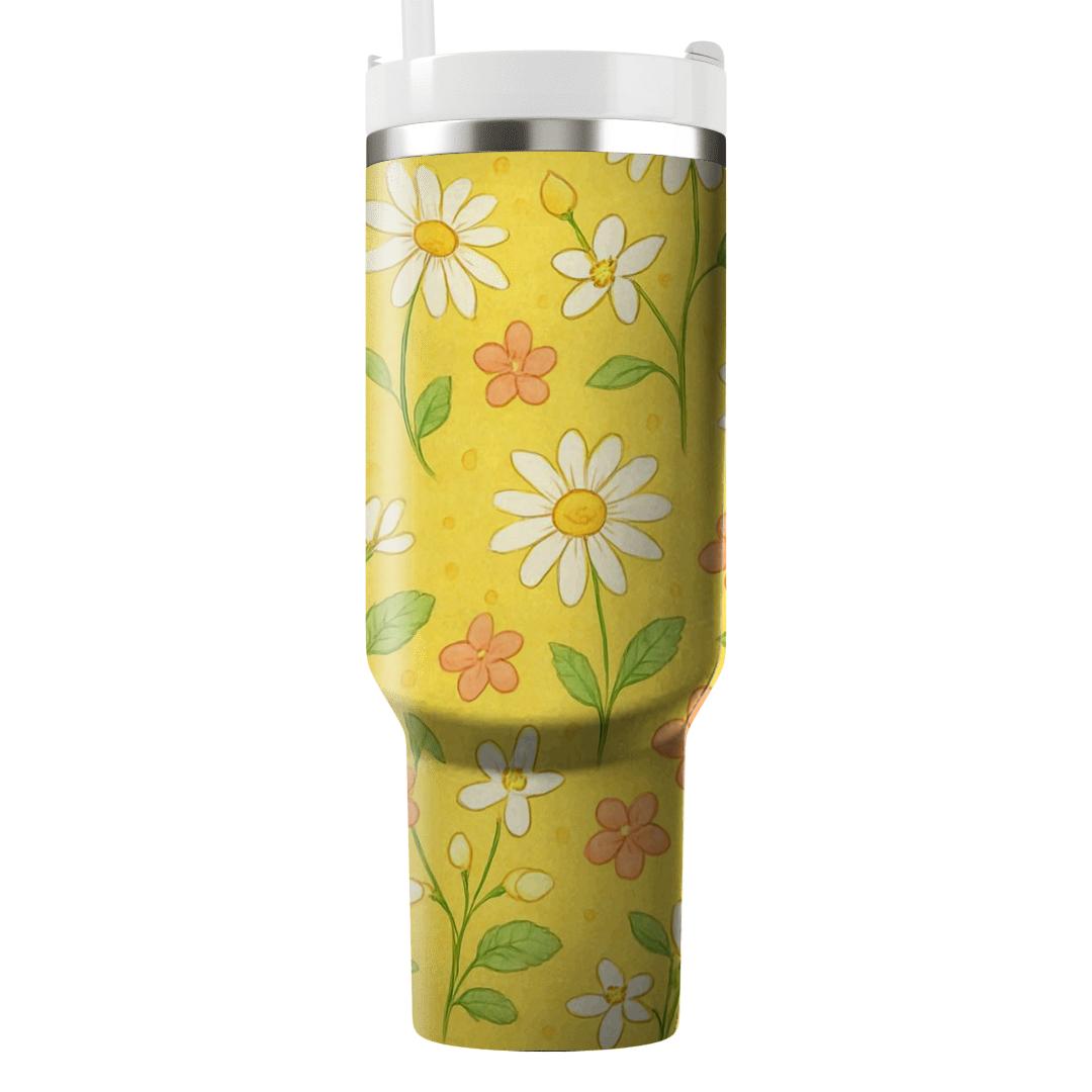 Citrus Meadow Spritz tumblers with lids