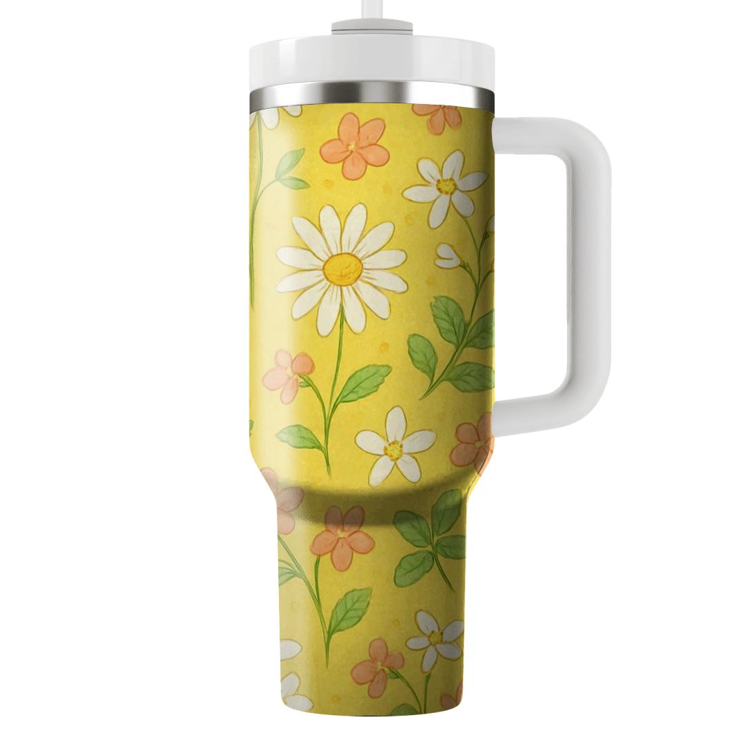Citrus Meadow Spritz tumblers with lids