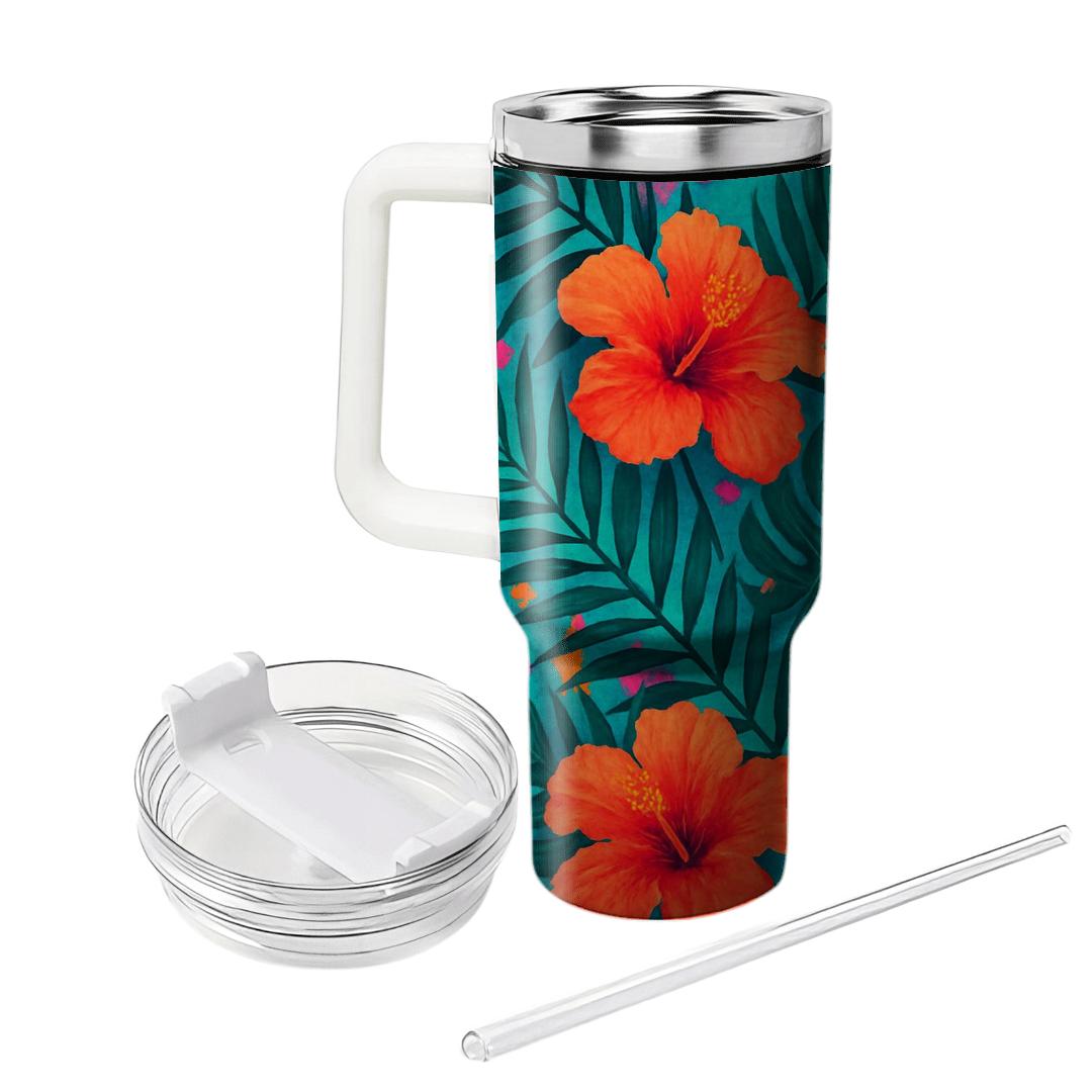Tropical Frond Cascade decorative tumblers