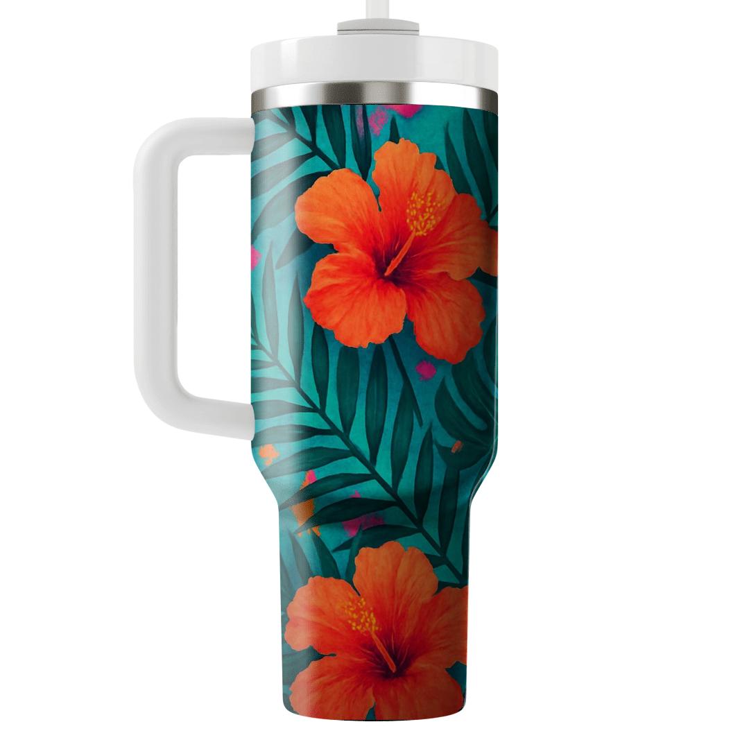 Tropical Frond Cascade decorative tumblers