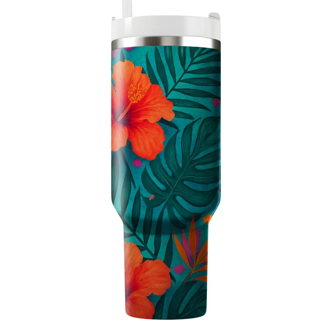 Tropical Frond Cascade decorative tumblers