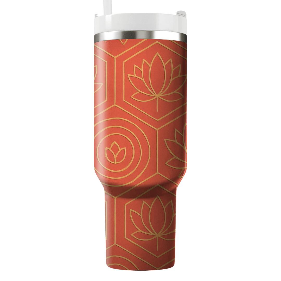 Coral Lotus Geometry unique tumblers