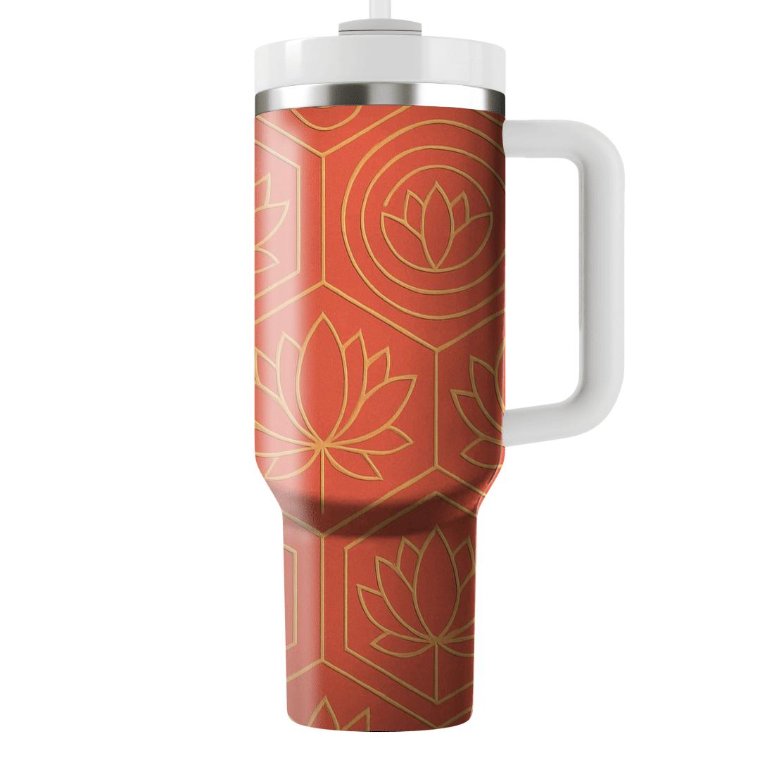 Coral Lotus Geometry unique tumblers