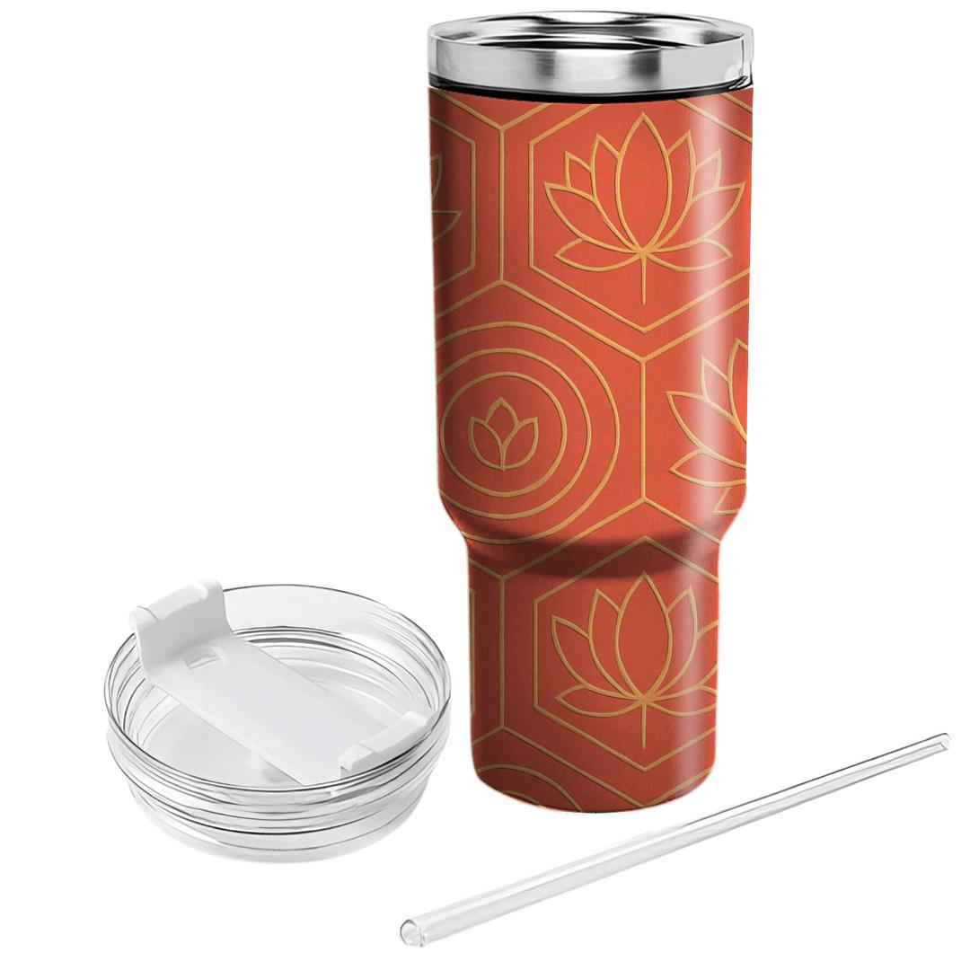 Coral Lotus Geometry unique tumblers