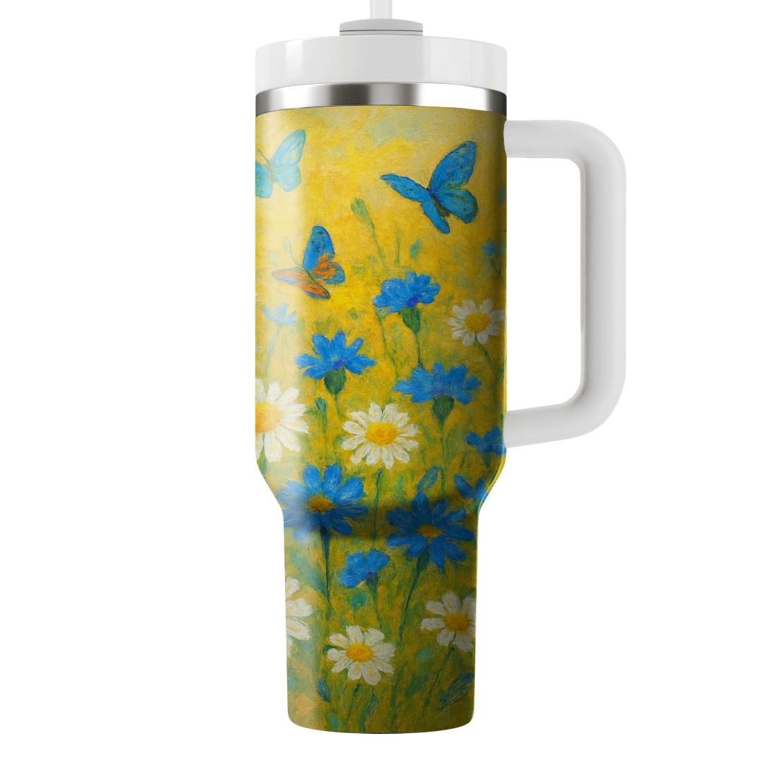 Sunlit Meadow Mosaic tumblers with lids