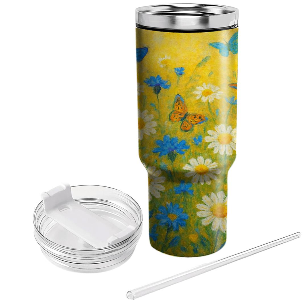 Sunlit Meadow Mosaic tumblers with lids